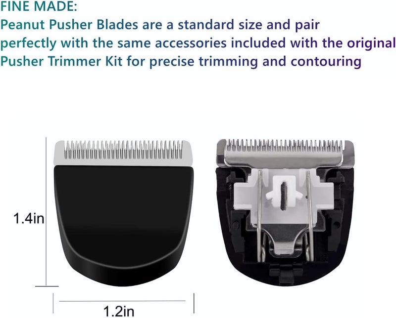 AIJALY 2 Pack Professional Peanut Clipper/Trimmer Snap On Replacement Blades #2068-300 - Compatible with Wahl Peanut Hair Clipper/Trimmer, Black - Image 2